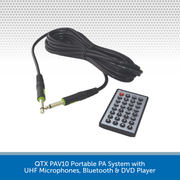 QTX PAV10 Portable PA System with UHF Microphones, Bluetooth & DVD Player