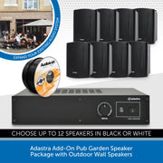 Adastra Add-On Pub Garden Speaker Package with Outdoor Wall Speakers