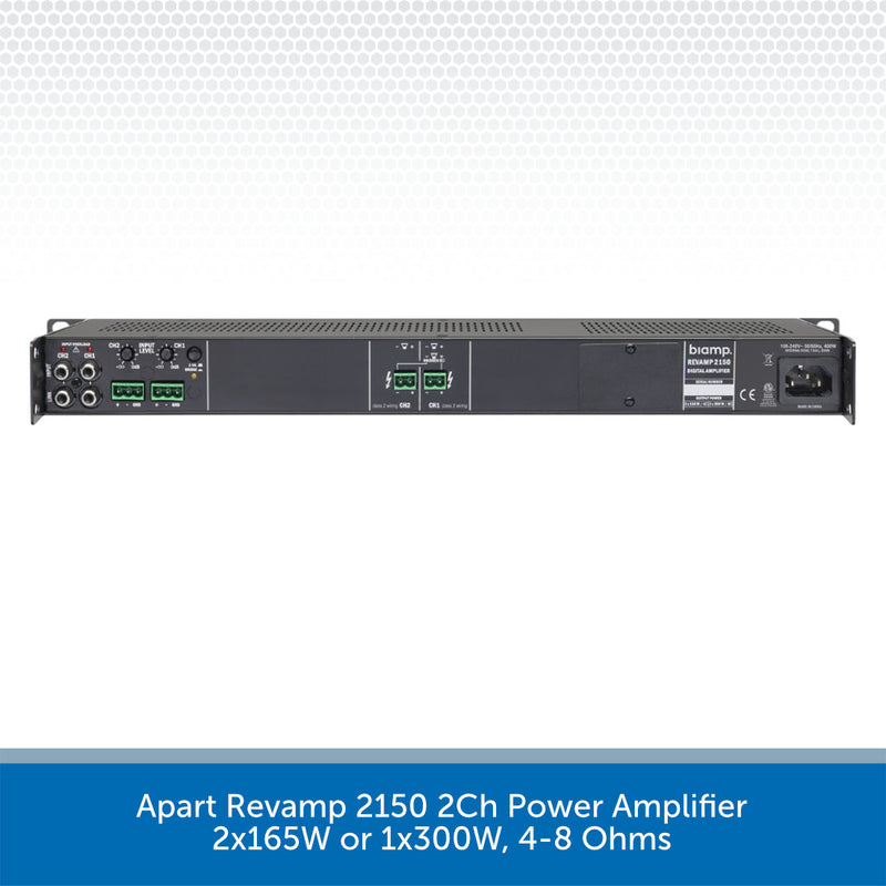 Apart Revamp 2150 2Ch Power Amplifier 2x165W or 1x300W, 4-8 Ohms