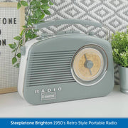 Speepletone Brighton, 1950s Retro-Style Portable FM MW & LW Radio