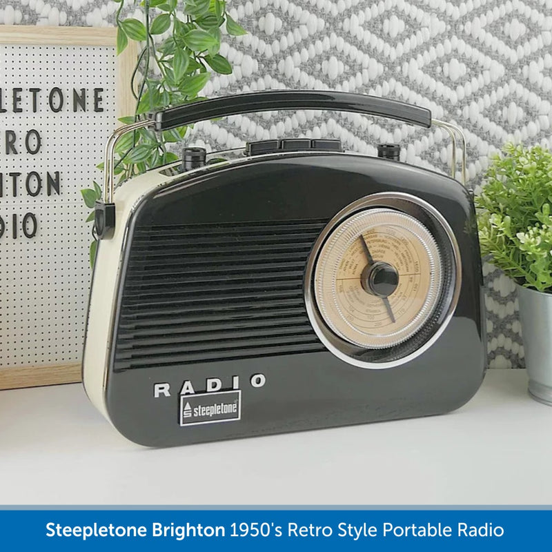 Speepletone Brighton, 1950s Retro-Style Portable FM MW & LW Radio