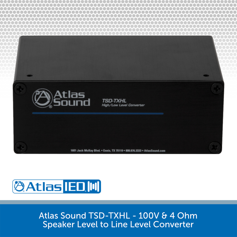 Atlas Sound TSD-TXHL - 100V & 4 Ohm Speaker Level to Line Level Converter