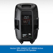 Vector VRE-15AG2 | 15" 800W Active Bluetooth PA Speaker