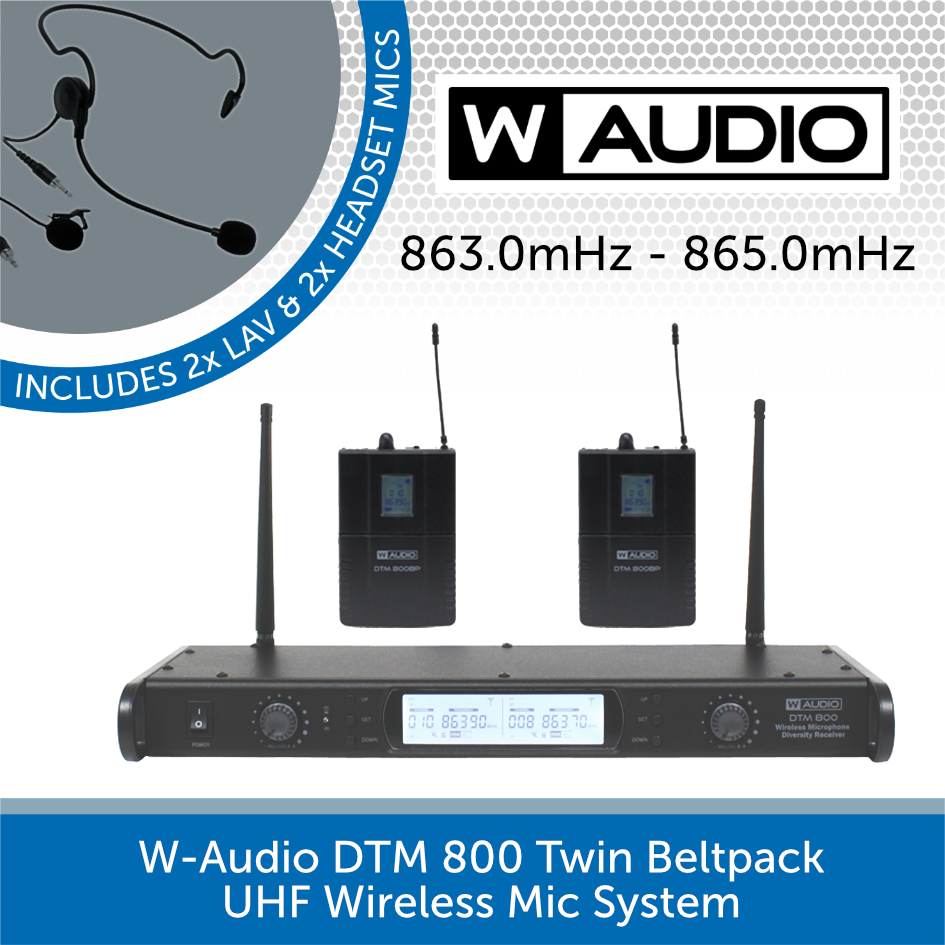 W-Audio DTM 800 Twin Neckband & Lavalier Mic System | Audio Volt