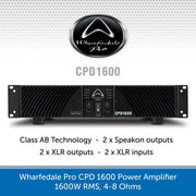 Wharfedale Pro CPD 1600 Power Amplifier, 1600W RMS, 4-8 Ohms