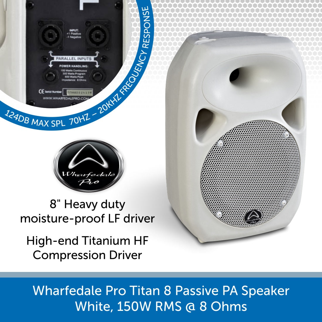 Wharfedale Pro Titan 8 Passive PA Speaker, White | Audio Volt