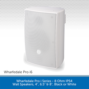 Wharfedale Pro i Series - 8 Ohm IP54 Wall Speakers, 4", 6.5" & 8", Black or White
