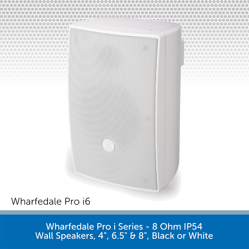 Wharfedale Pro i Series - 8 Ohm IP54 Wall Speakers, 4", 6.5" & 8", Black or White