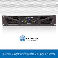 Crown XLi 800 Power Amplifier, 2 x 300W @ 4 Ohms