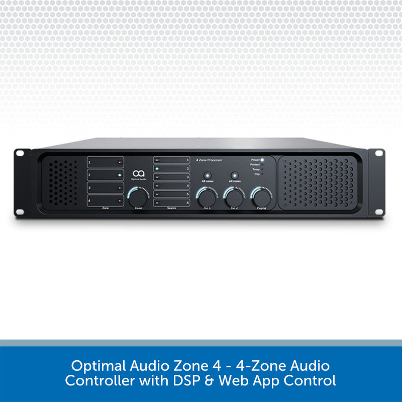 Optimal Audio Zone 4 - 4-Zone Audio Controller with DSP & Web App Control