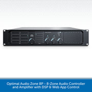 Optimal Audio Zone 8P - 8-Zone Audio Controller and Amplifier with DSP & Web App Control