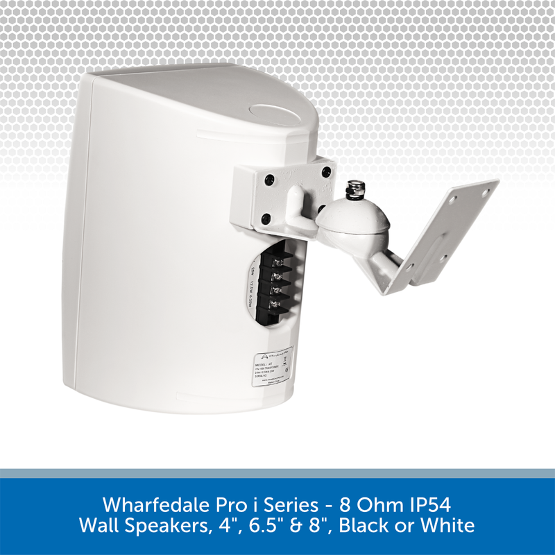 Wharfedale Pro i Series - 8 Ohm IP54 Wall Speakers, 4", 6.5" & 8", Black or White