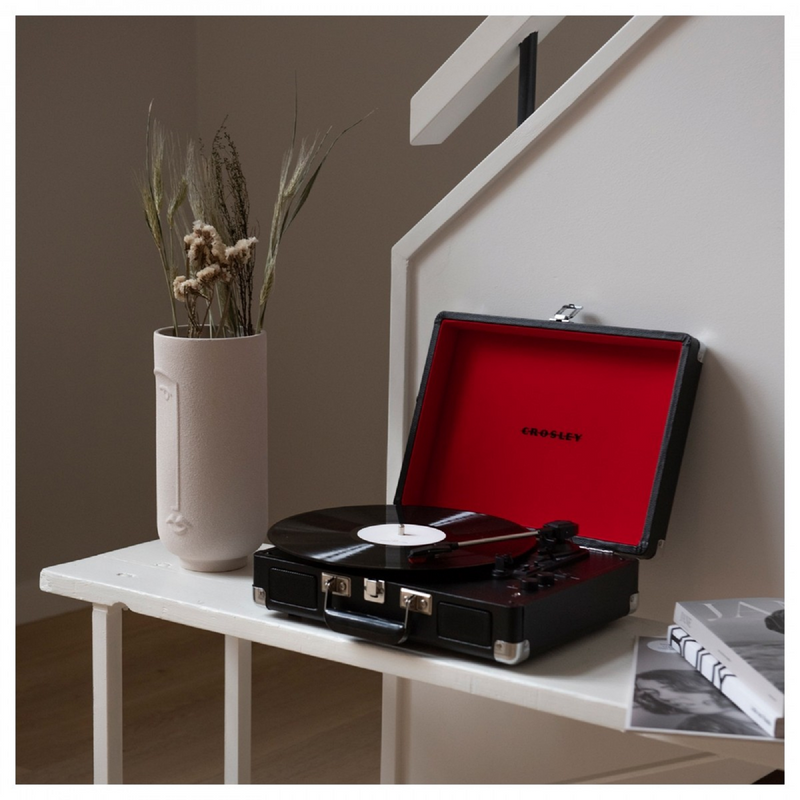 Crosley Cruiser Deluxe CR8005D, Portable Record Player 3-Speed Turntable & 2 Way Bluetooth