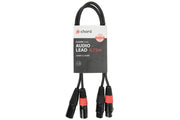Twinned XLR Female to XLR Male Audio Cables for linking PA Amplifiers, Mixers, Etc.
