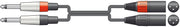 Twinned 6.35mm Mono Jack to XLR Male Audio Cable for Linking PA Equipment