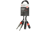 Twinned 6.35mm Mono Jack to XLR Male Audio Cable for Linking PA Equipment