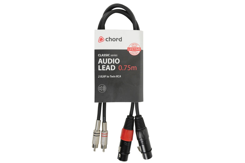 Twinned XLR Female to RCA Phono Lead for linking PA & Audio Equipment